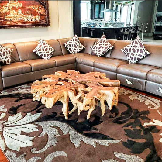 Handcrafted Teak Root Coffee Tables D100cm – Unique & Durable Designs