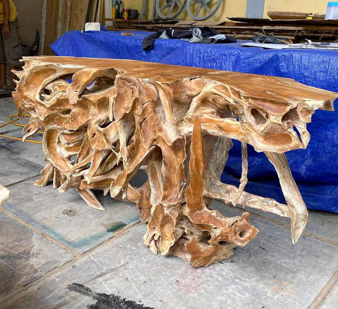 Indonesia Teak Root Console Table 250cm Carving out furniture