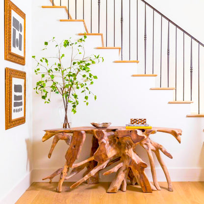 Natural Teak Root Console Table 150cm from Indonesia