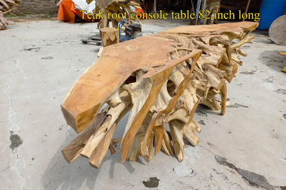 Natural Teak Root Console Table 150cm from Indonesia